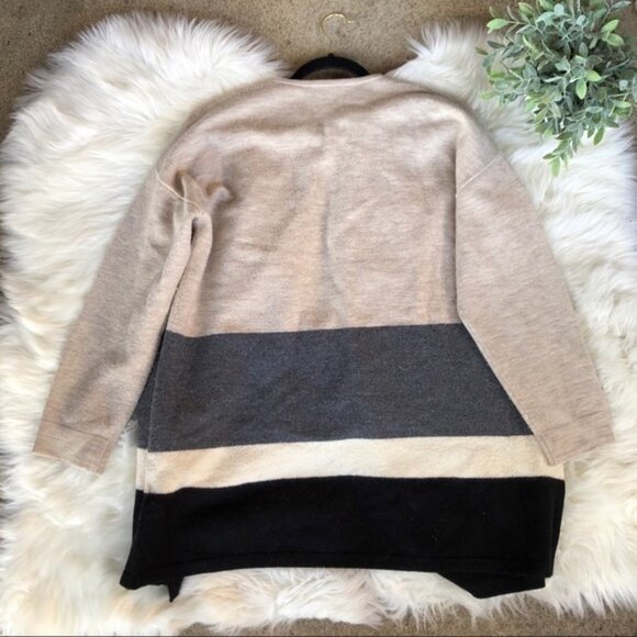 Madewell Meridian Sweater Coat Colorblock Wool - Picture 4 of 7